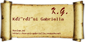 Kőrösi Gabriella névjegykártya